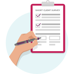 Fill out a hiring survey & book a client interview